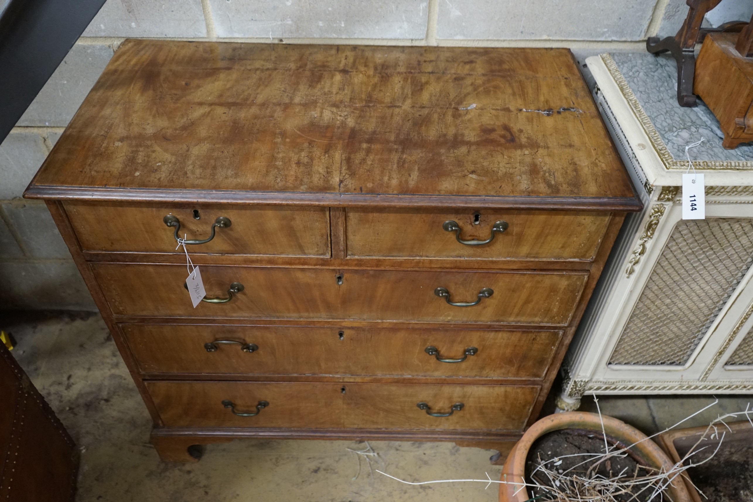 A George III mahogany chest, width 94cm, depth 49cm, height 92cm